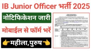 IB Junior Intelligence Officer Grade II Vacancy 2025