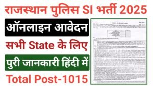 Rajasthan Police SI Recruitment 2025 