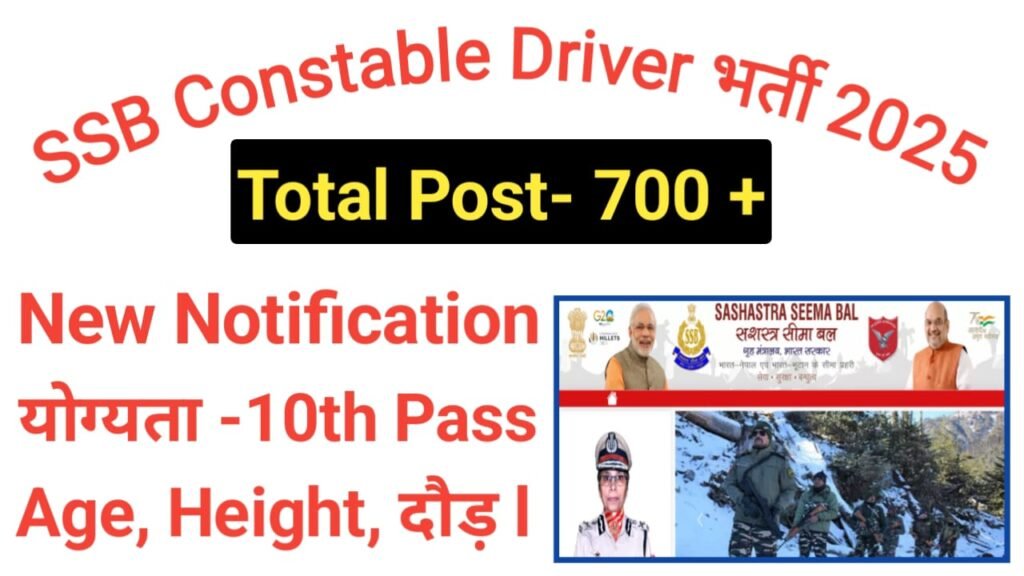 SSB Constable Driver Vacancy 2025