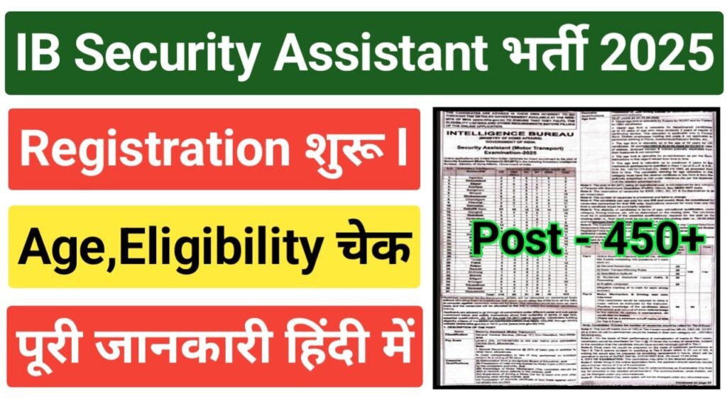 IB Security Assistant Vacancy 2025