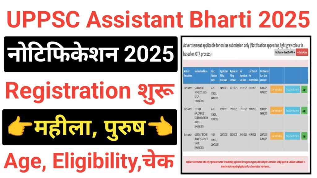 UPPSC Assistant Professor Recruitment 2025