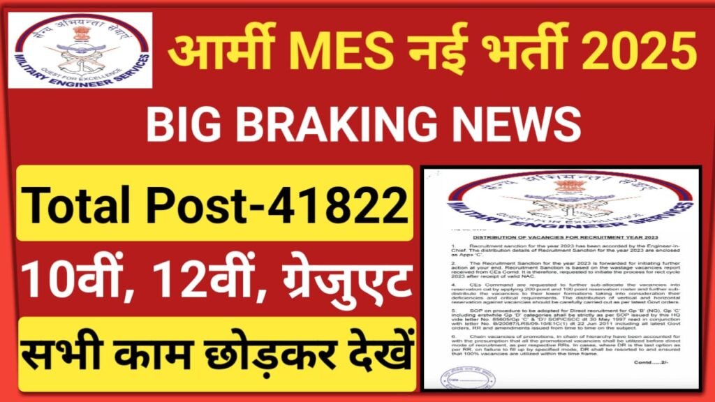 Army MES Bharti 2025