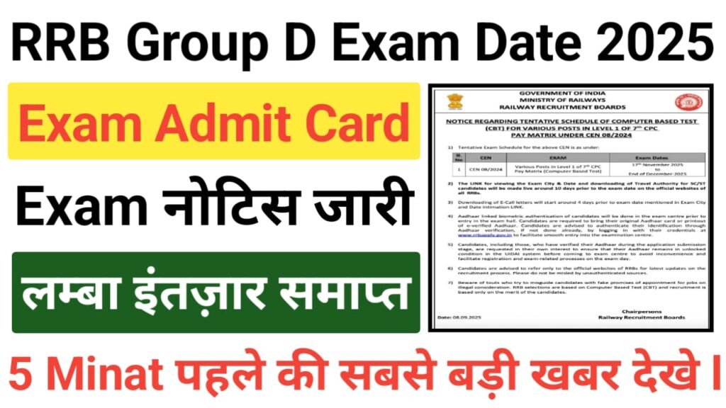 RRB Group D Exam Notification 2025