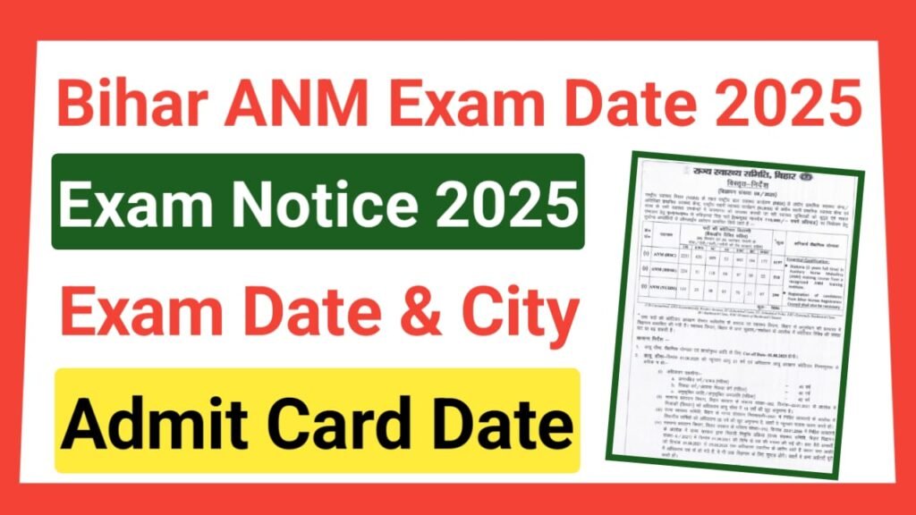 Bihar ANM Exam Date 2025