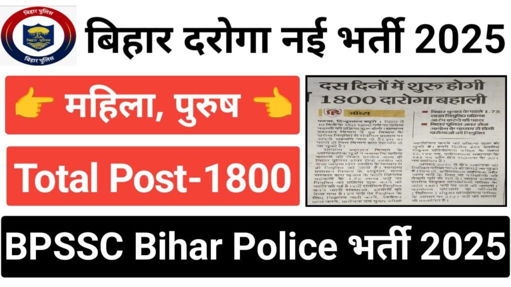 BPSSC Bihar Police SI Recruitment 2025