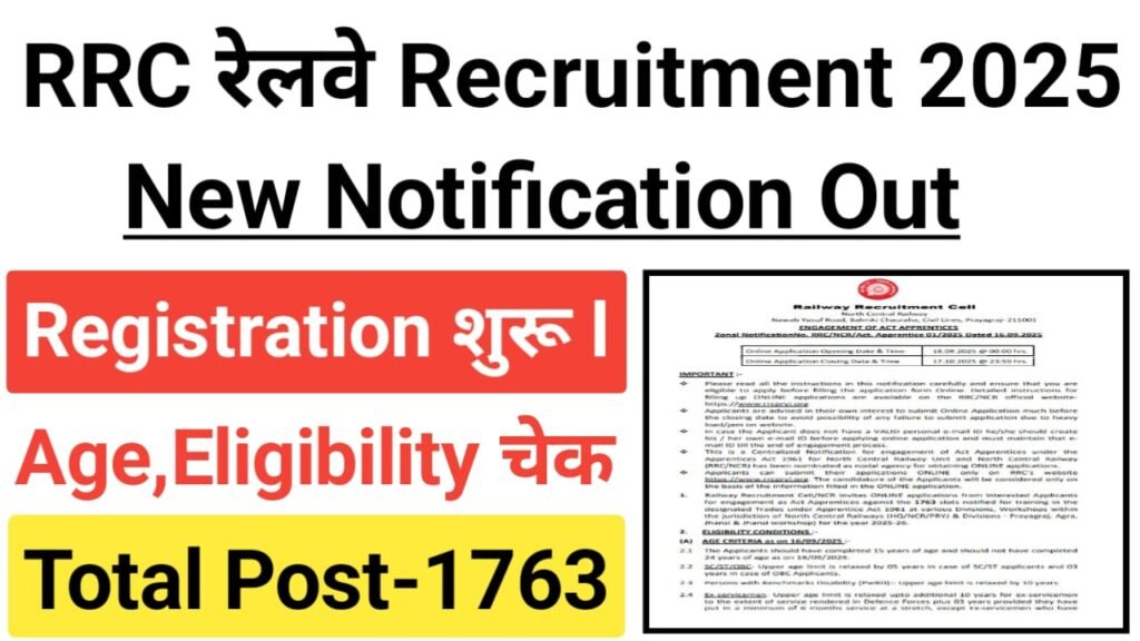 RRC NCR Apprentice Online Form 2025
