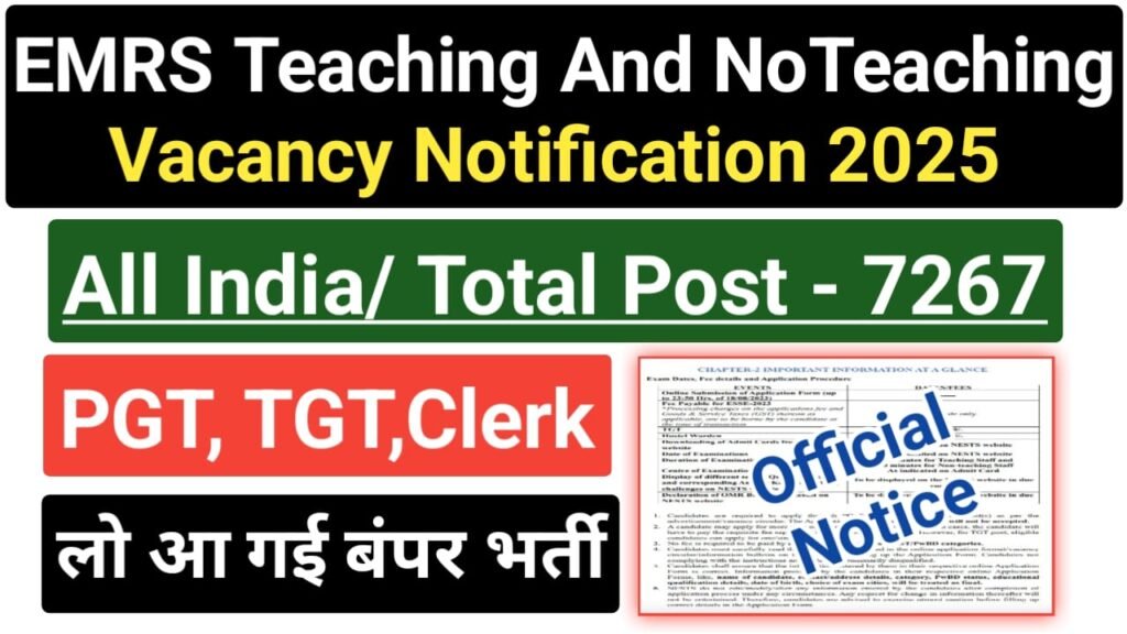 EMRS Teaching And Non Teaching Recruitment 2025