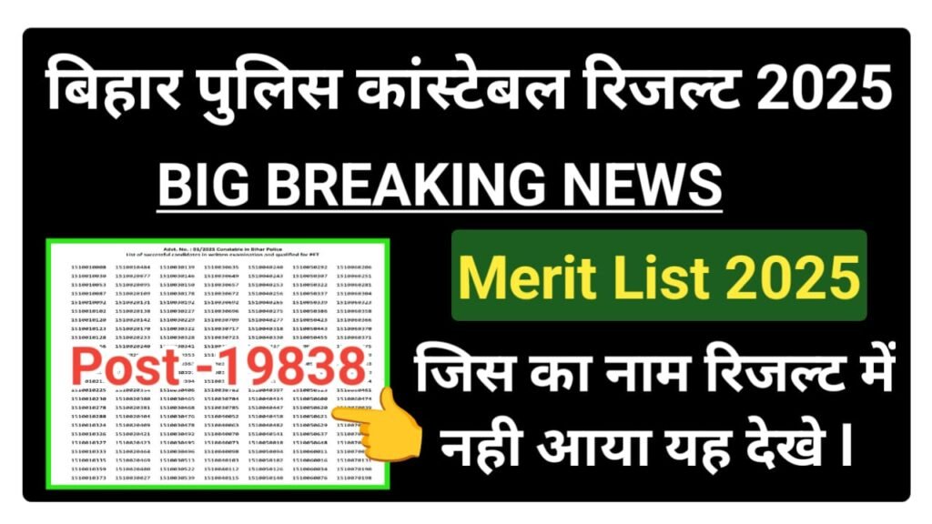 Bihar Police Constable Result Download 2025
