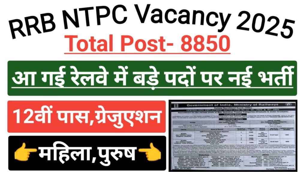 RRB NTPC Non Technical Recruitment 2025