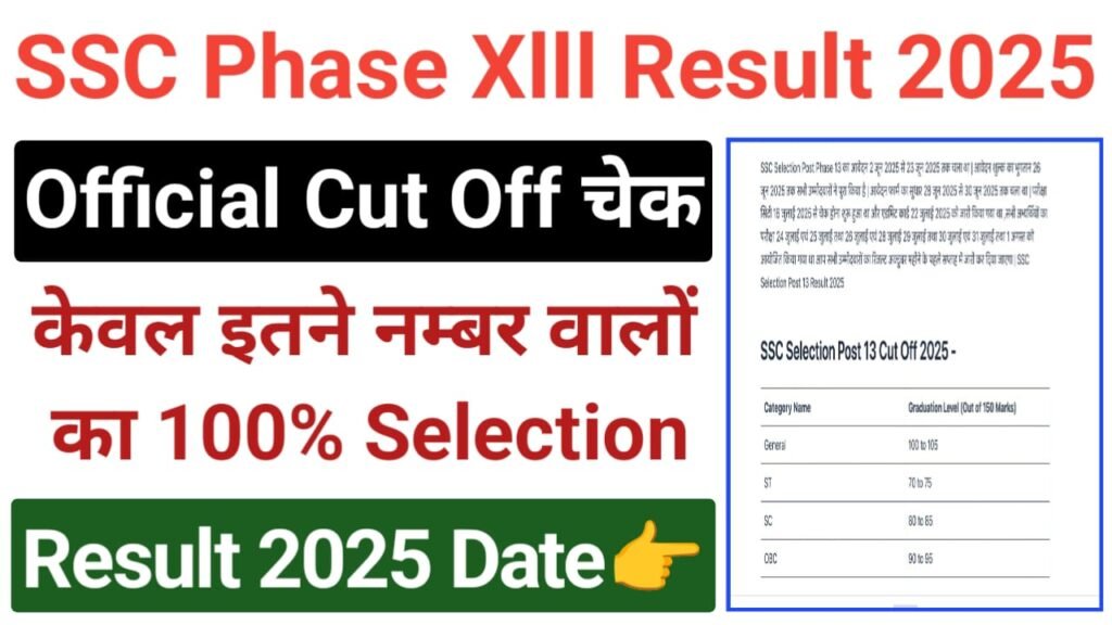 SSC Selection Post 13 Result 2025