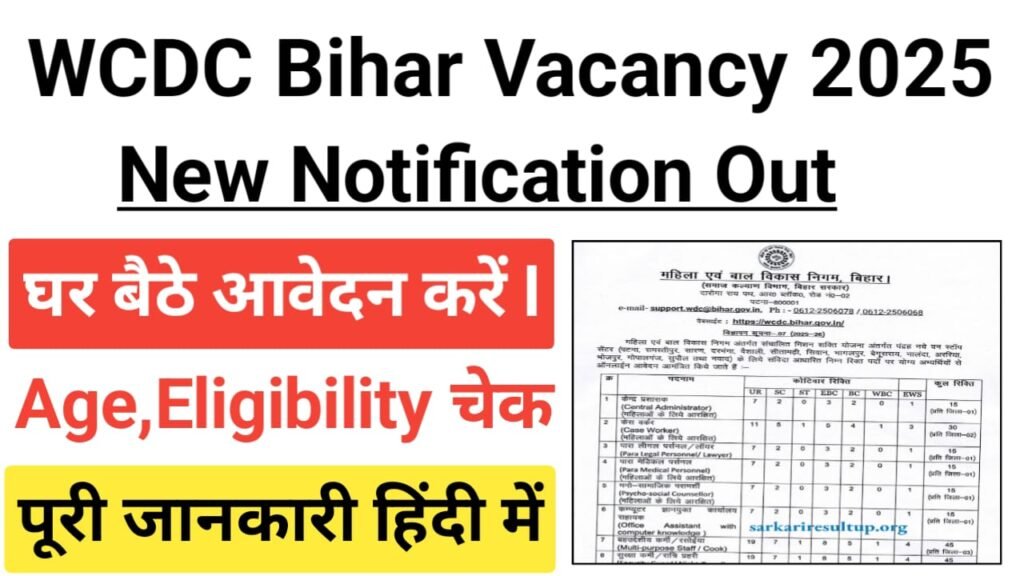 WCDC Bihar Recruitment 2025