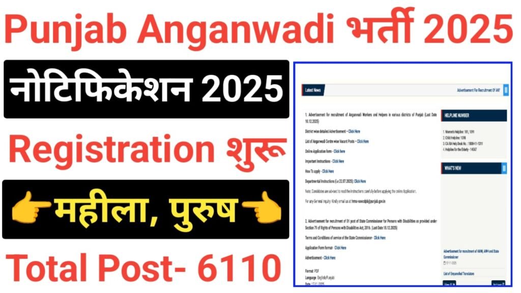 Punjab Anganwadi Recruitment 2025