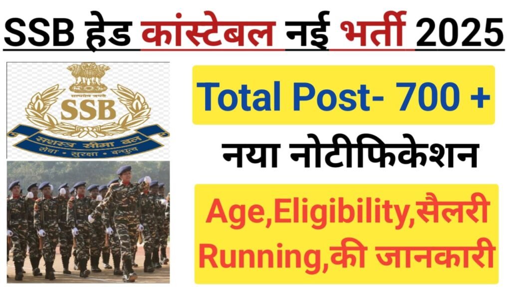 SSB Head Constable Notification 2025