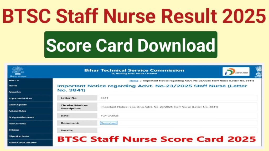BTSC Staff Nurse Score Card Out 2025