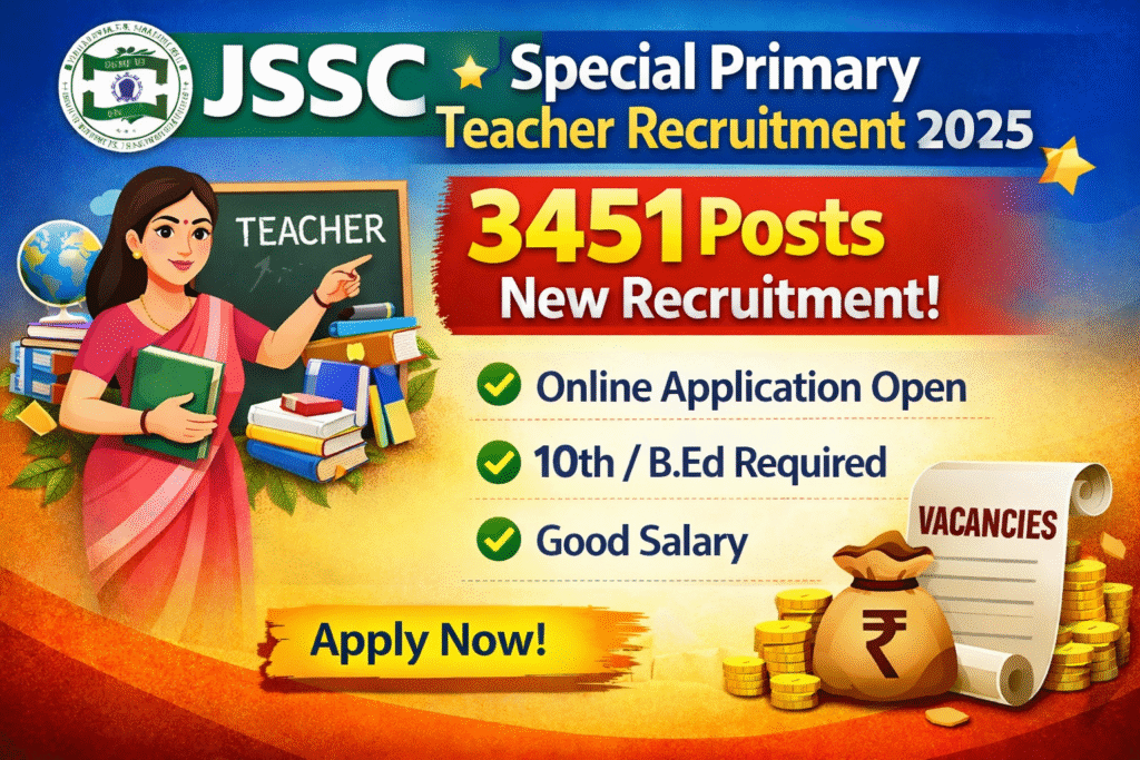 JSSC Special Primary Teacher Online Form 2026