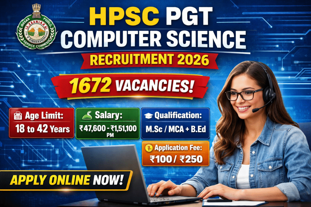 HPSC PGT Computer Science Recruitment 2026