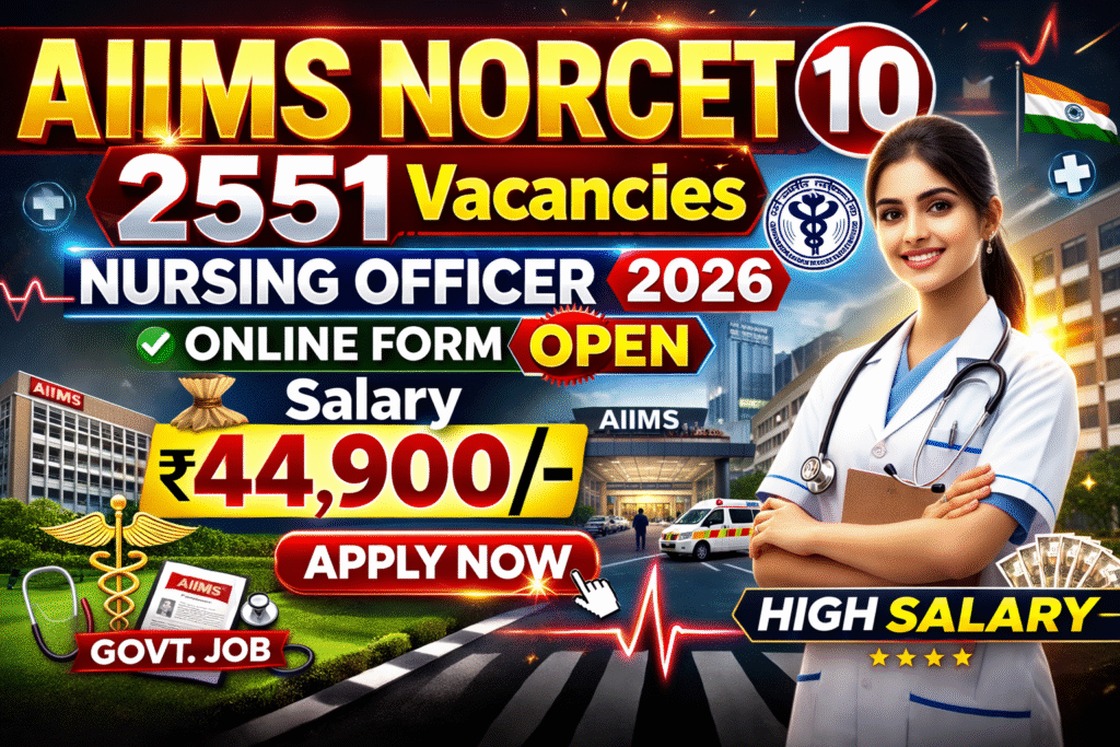 AIIMS NORCET 10 Recruitment 2026
