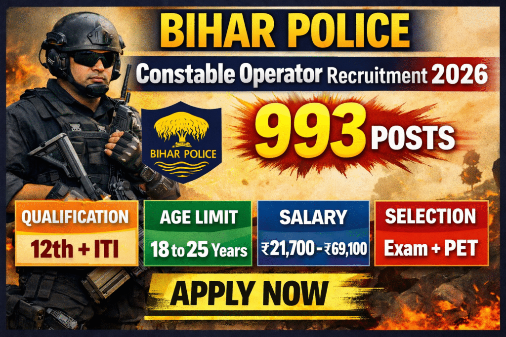 Bihar Police Constable Operator Recruitment 2026