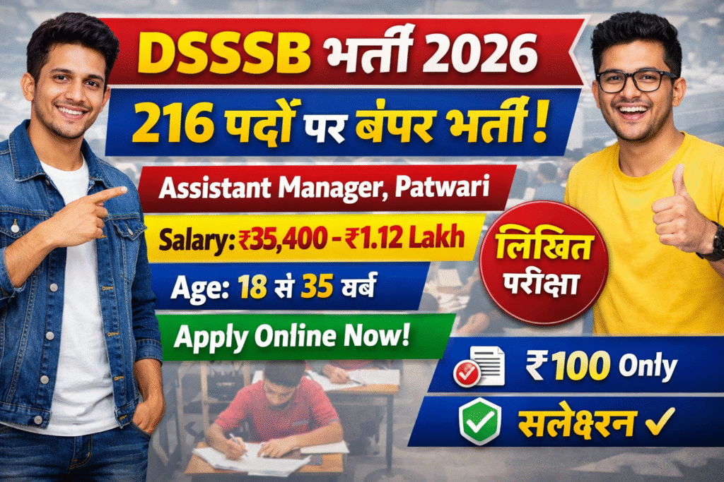 DSSSB Assistant Manager Or Patwari Bharti 2026
