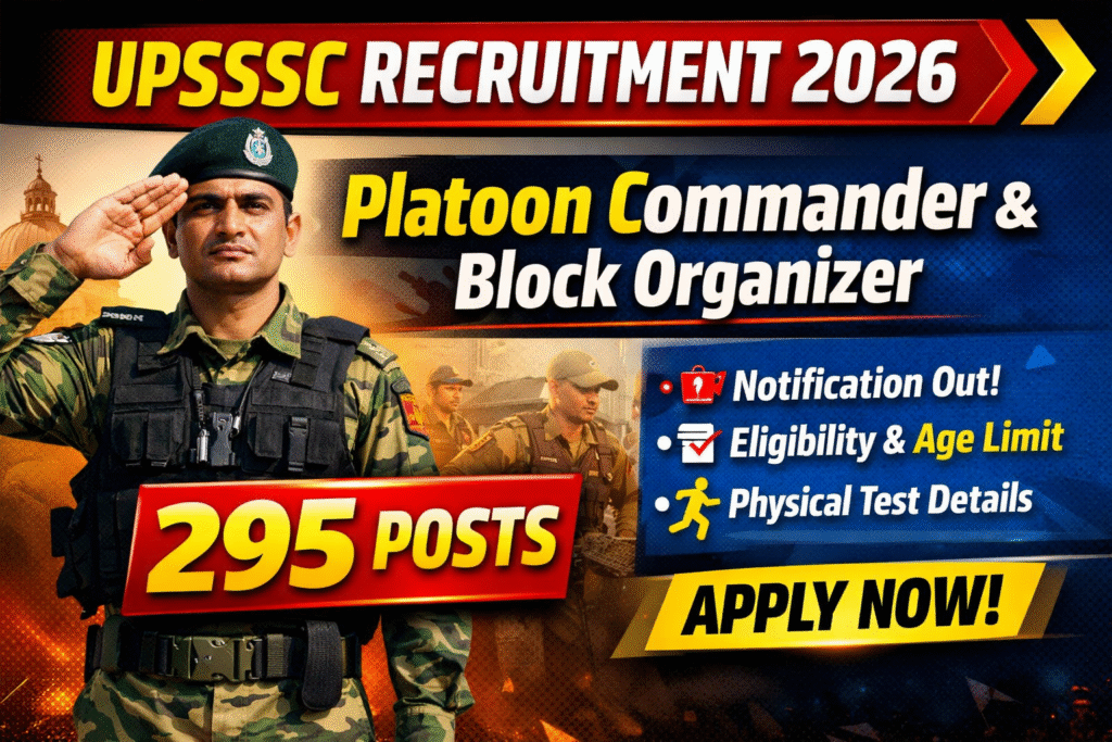 UPSSSC Platoon Commander and Block Organizer Recruitment 2026