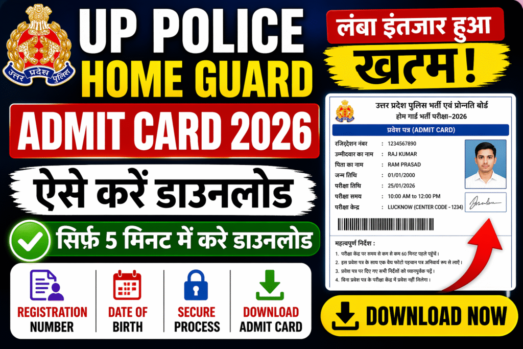 UP Police Home Guard Exam Admit Card Download 2026