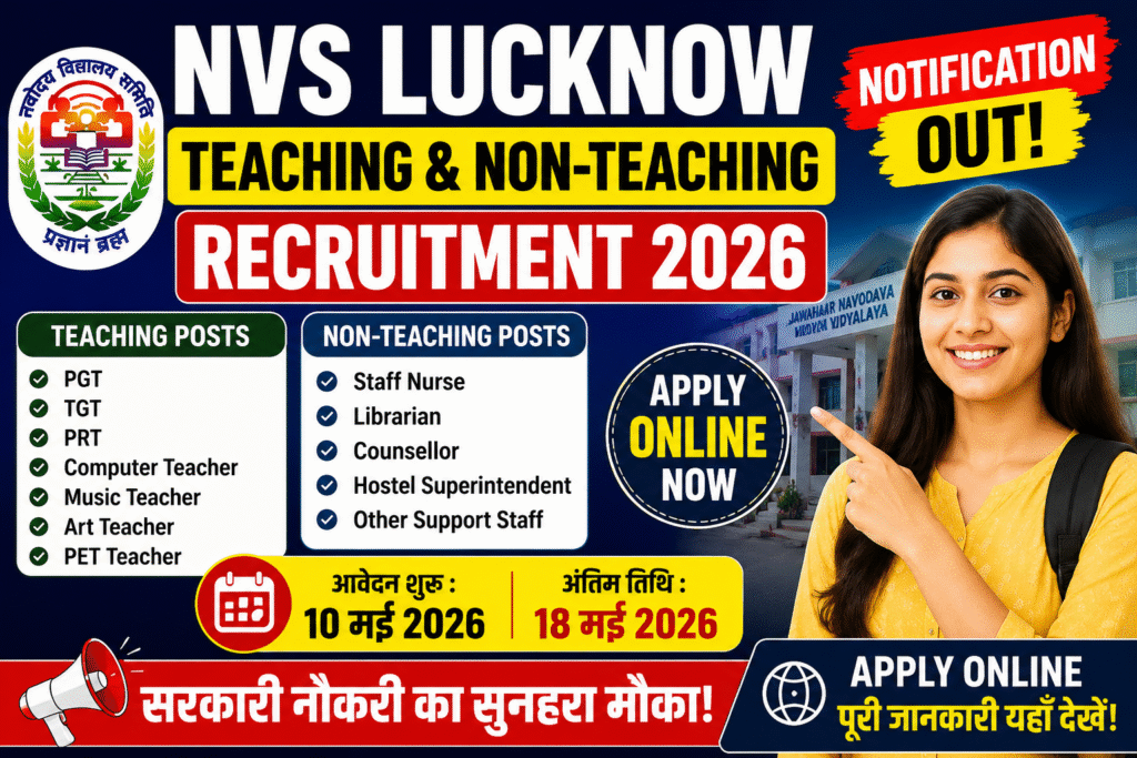 NVS Lucknow Teaching and Non Teaching Recruitment 2026