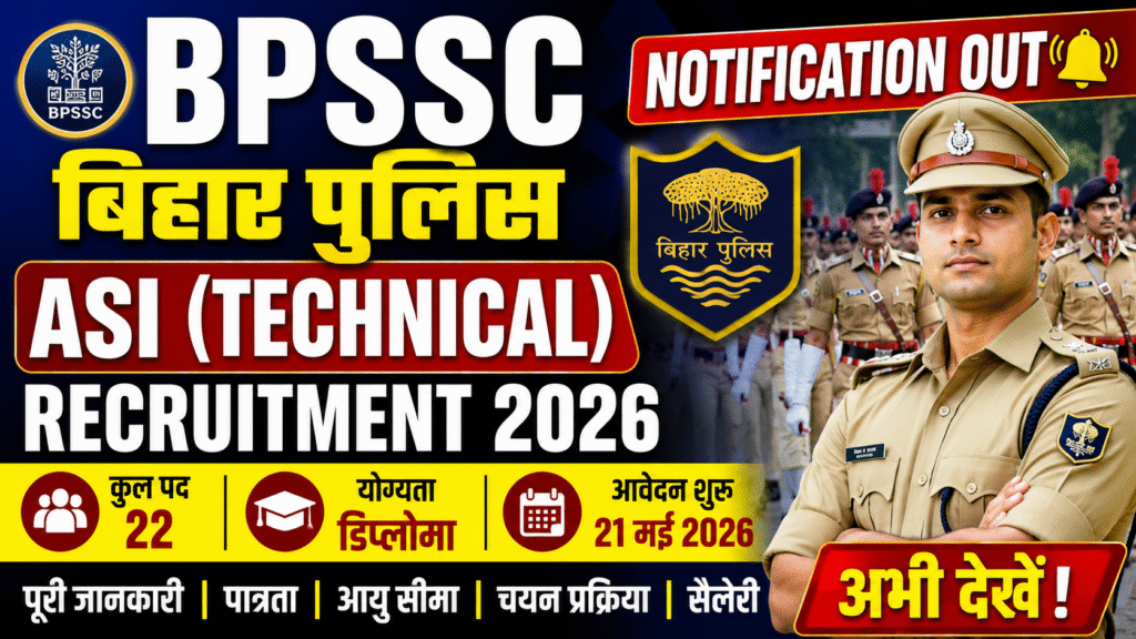 BPSSC Bihar Police ASI Technical Recruitment 2026