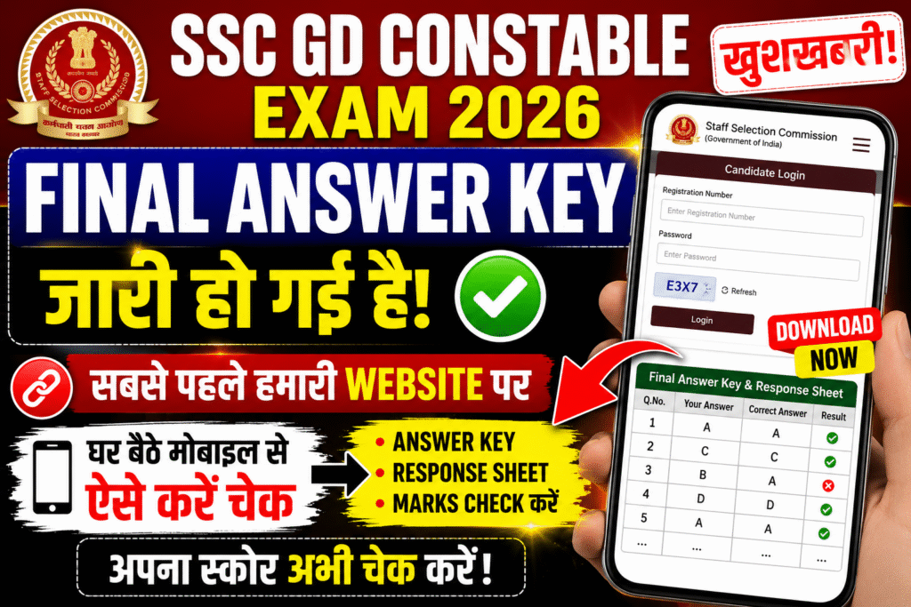 SSC GD Constable Exam Answer Key 2026