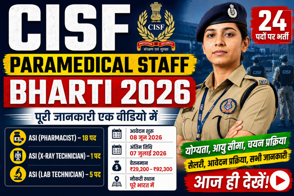 CISF Paramedical Staff Recruitment 2026